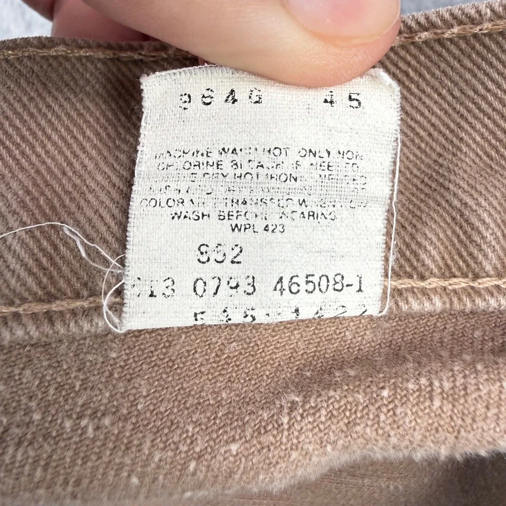 Vintage‎ Levis 545 Jeans Mens 36x27 Brown Loose Fit Faded 90s Denim Made in USA